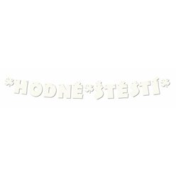Girlanda " HODNĚ ŠTĚSTÍ " krémová perleť